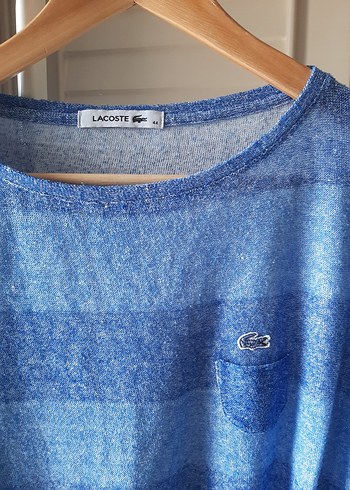 Lacoste Kadın Mavi Triko Uzun Kollu Bluz