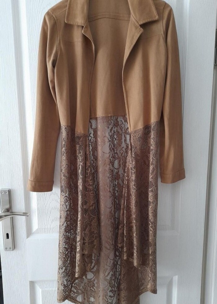 Süet dantel ceket - Görsel 3