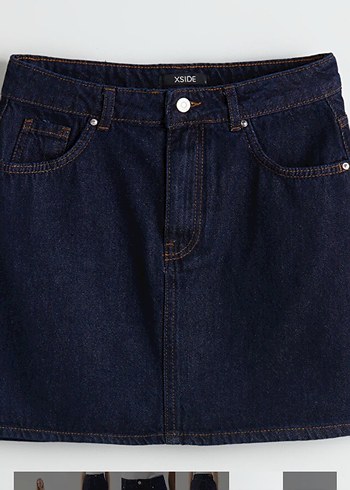 Kadın Lacivert Denim Mini Etek