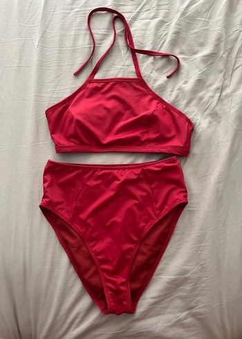 Koyu Kırmızı İnce Askılı Bikini Takımı