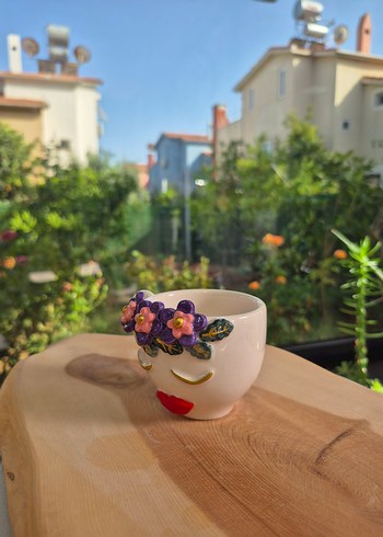 Karaca Mor çiçekli Renkli Seramik Kupa