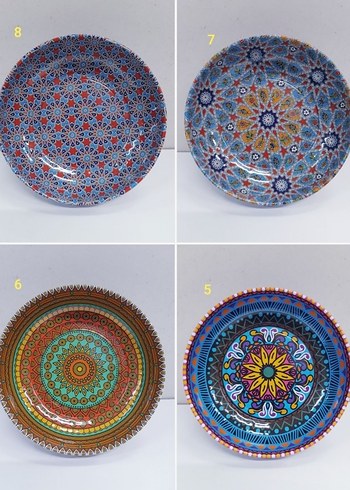 6 ADET RENKLİ BOHEM DESENLI METAL KASE (1694) - Görsel 2