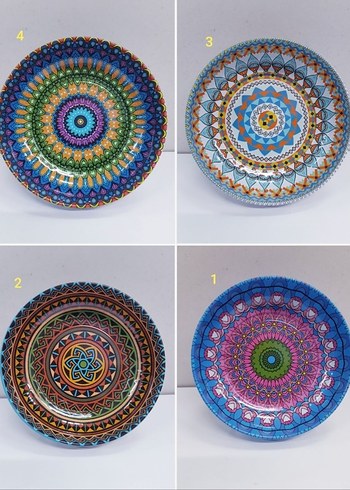 6 ADET RENKLİ BOHEM DESENLI METAL KASE (1694) - Görsel 4