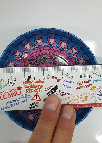 6 ADET RENKLİ BOHEM DESENLI METAL KASE (1694) - Görsel 5