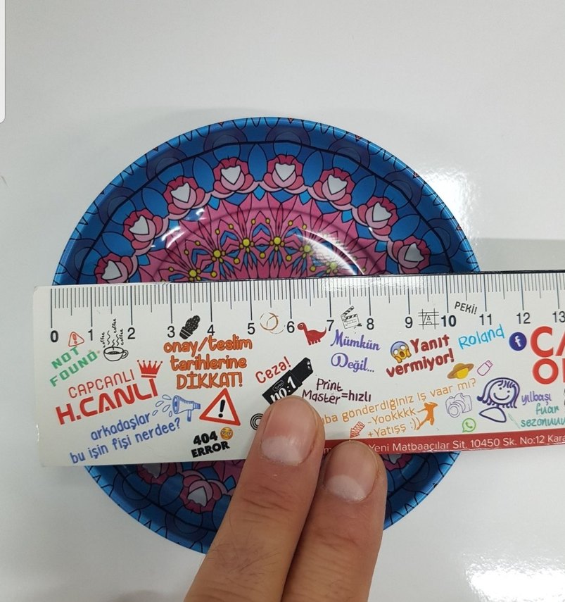 6 ADET RENKLİ BOHEM DESENLI METAL KASE (1694) - Görsel 5