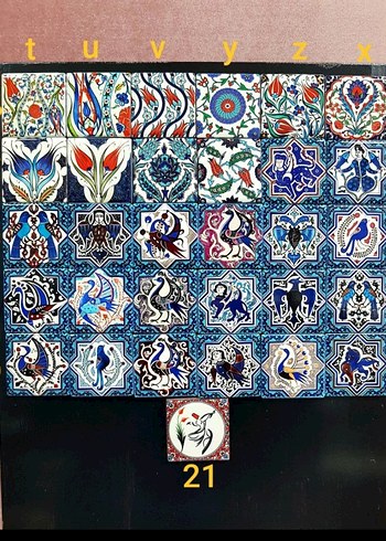 20 ADET SERAMIK DESENLI MAGNET (593) - Görsel 2