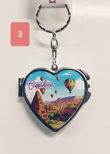 2 ADET TURKUAZ  KALP ŞEKLİNDE KAPADOKYA ANAHTARLIK (366) - Görsel 4