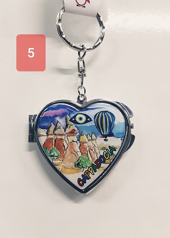 2 ADET TURKUAZ  KALP ŞEKLİNDE KAPADOKYA ANAHTARLIK (366) - Görsel 6