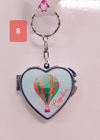 2 ADET TURKUAZ  KALP ŞEKLİNDE KAPADOKYA ANAHTARLIK (366) - Görsel 9