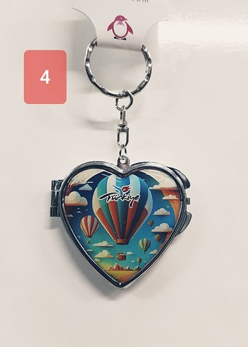 2 ADET TURKUAZ  KALP ŞEKLİNDE KAPADOKYA ANAHTARLIK (366) - Görsel 5