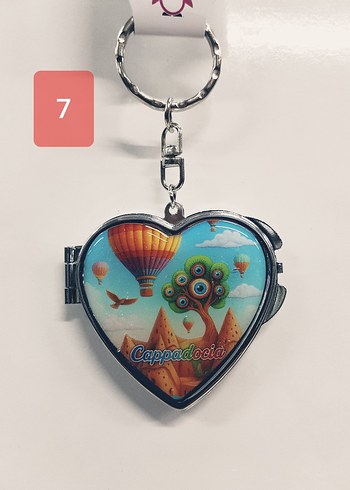 2 ADET TURKUAZ  KALP ŞEKLİNDE KAPADOKYA ANAHTARLIK (366) - Görsel 8