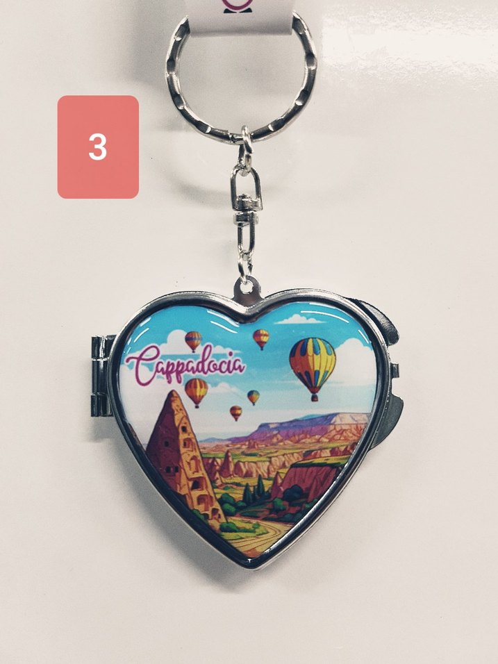 2 ADET TURKUAZ  KALP ŞEKLİNDE KAPADOKYA ANAHTARLIK (366) - Görsel 4