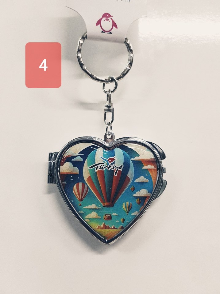 2 ADET TURKUAZ  KALP ŞEKLİNDE KAPADOKYA ANAHTARLIK (366) - Görsel 5