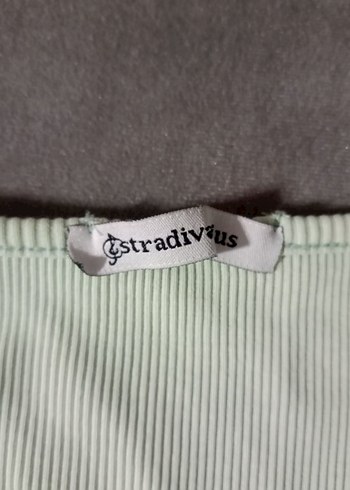 Stradivarius Stradivarius uzun kollu su yeşili crop bluz