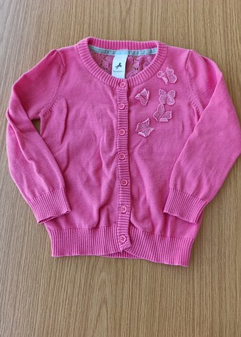 Nakışlı Pembe Kız Çocuk Hırka