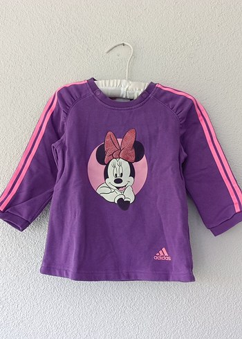 Mor Minnie Baskılı Kız Sweatshirt
