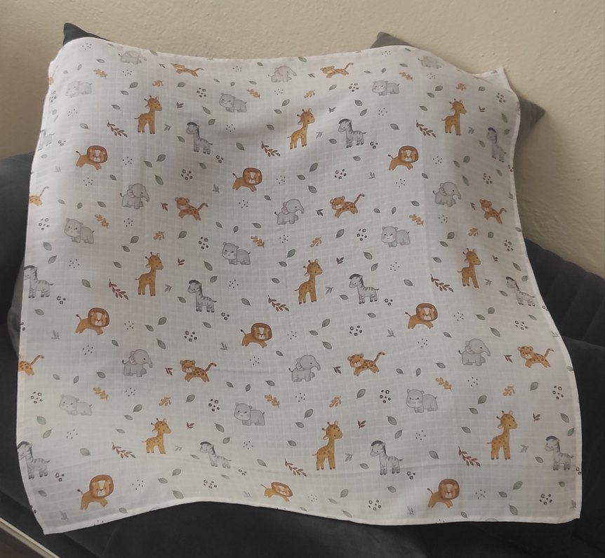 Baskılı Çocuk Battaniyesi, Bej ve Gri - Görsel 2