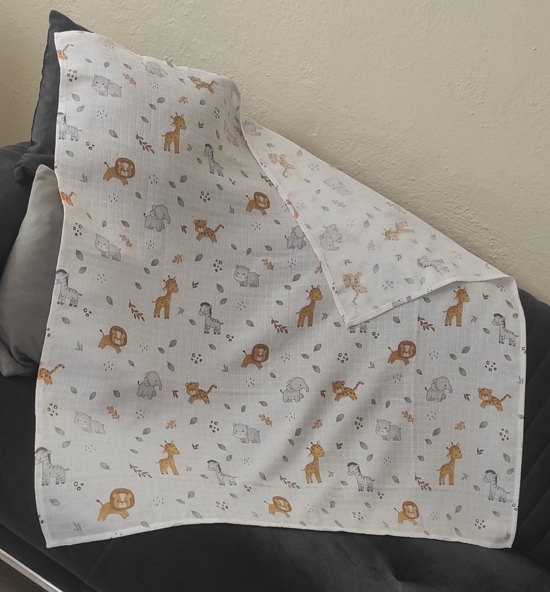 Baskılı Çocuk Battaniyesi, Bej ve Gri - Görsel 3