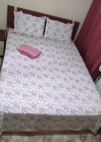 Pembe Çiçek Desenli Nevresim Takımı - Görsel 2