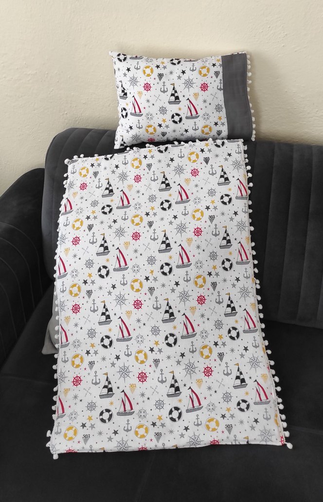 Bebek battaniyesi takımı Gri Desenli Çocuk Uyku Seti - Görsel 3