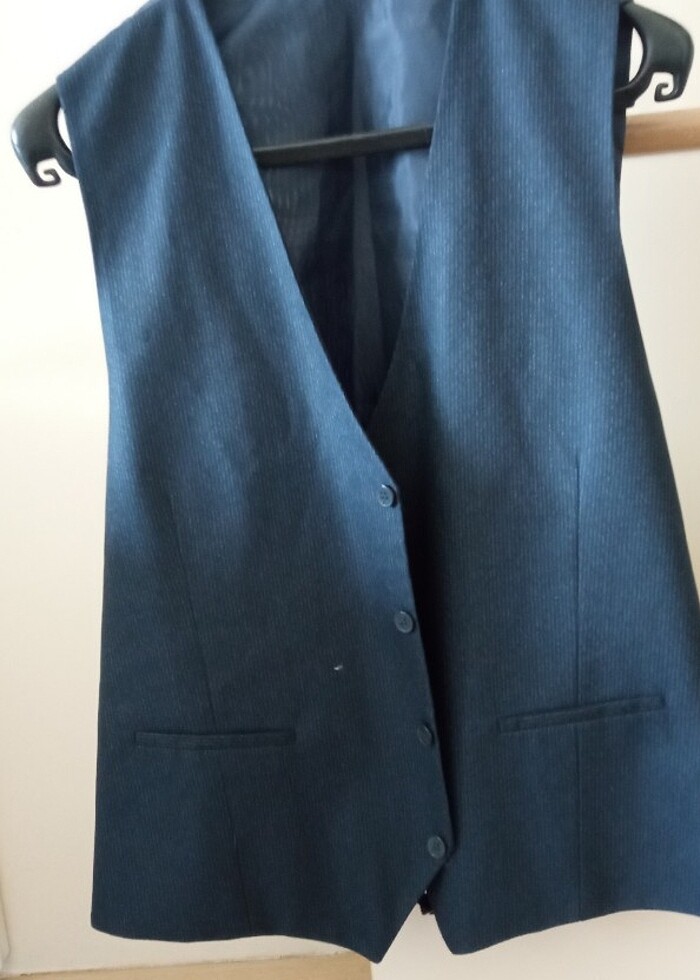 Lacivert  erkek takım elbise yeleği  - Görsel 2