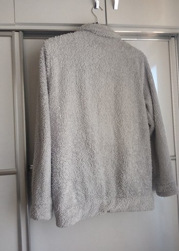 Düğmeli Gri Erkek Polar Ceket - Görsel 5