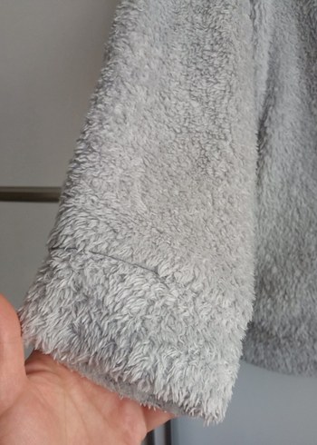 Düğmeli Gri Erkek Polar Ceket - Görsel 6