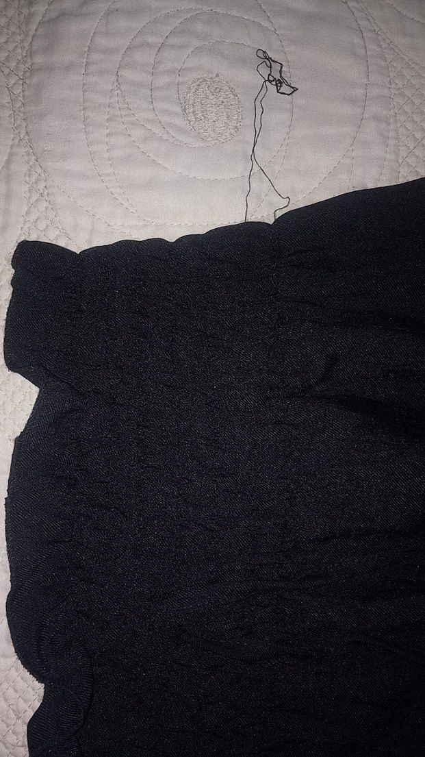 Siyah Pilili Keten Kadın Bluz - Görsel 3