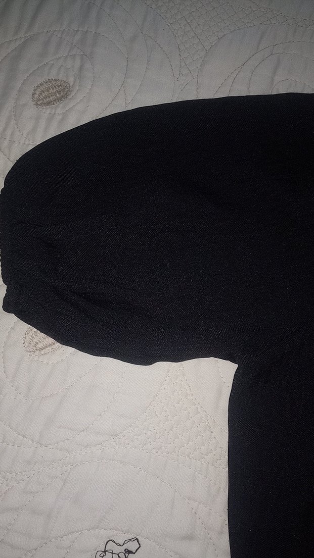 Siyah Pilili Keten Kadın Bluz - Görsel 4