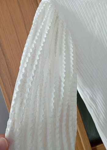 Örgü Detaylı krem rengi kız çocuğu bluz - Görsel 2