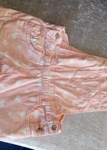 Kızlar için Pembe Bağcıklı Pamuklu Tulum - Görsel 2