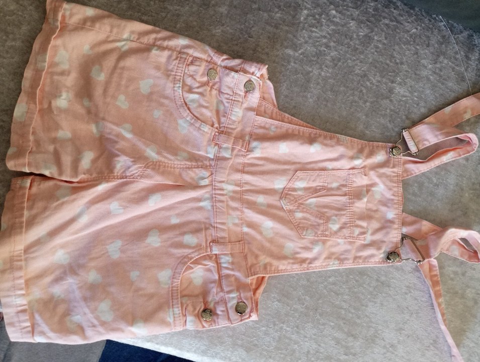 Kızlar için Pembe Bağcıklı Pamuklu Tulum - Görsel 2