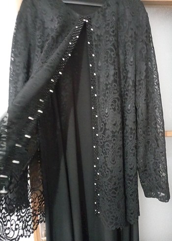 Uzun Siyah Gotik Kadın abiye elbise - Görsel 3