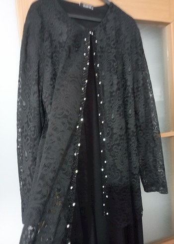 Uzun Siyah Gotik Kadın abiye elbise - Görsel 2