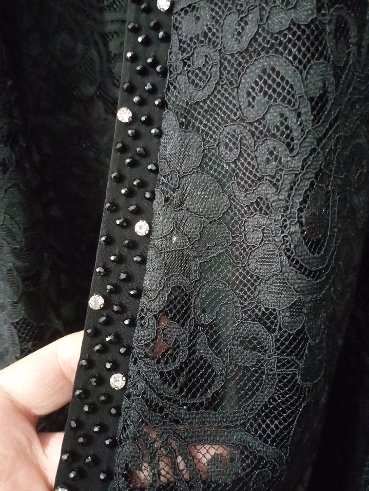 Uzun Siyah Gotik Kadın abiye elbise - Görsel 5