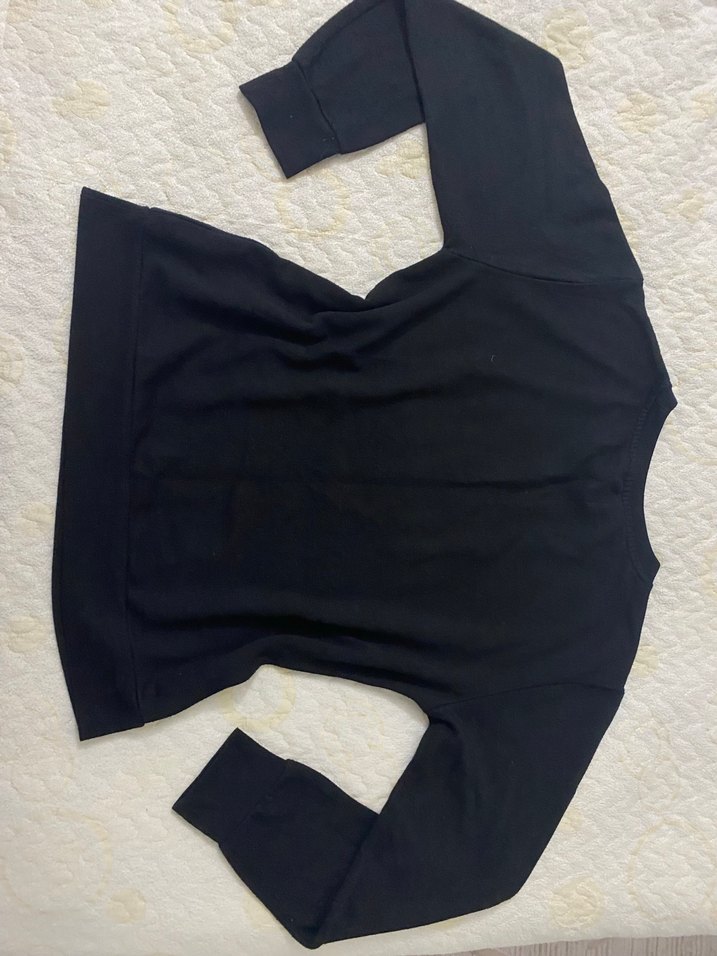 Siyah Baskılı Uzun Kollu Sweatshirt - Görsel 3