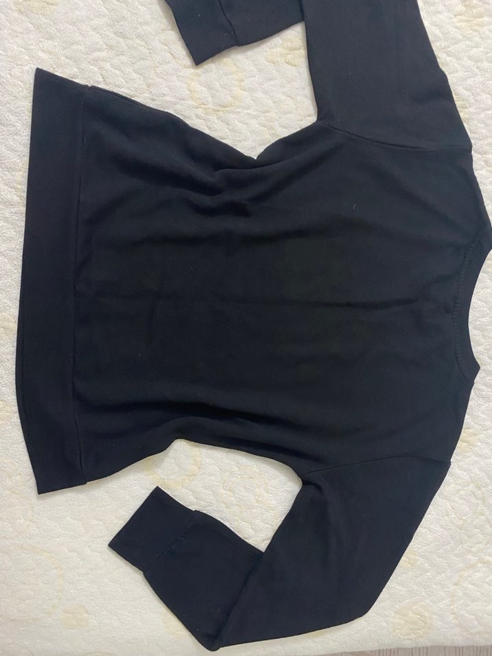 Siyah Baskılı Uzun Kollu Sweatshirt - Görsel 2