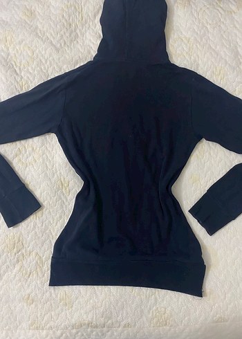 Siyah Kapüşonlu Kadın Sweatshirt - Görsel 4