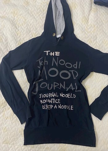 Siyah Kapüşonlu Kadın Sweatshirt - Görsel 2