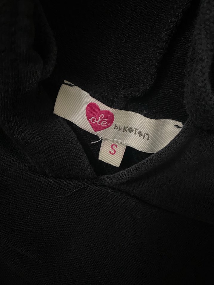 Siyah Kapüşonlu Kadın Sweatshirt - Görsel 5