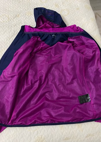 Kadın Mor Kapüşonlu Fermuarlı Spor Ceket - Görsel 5