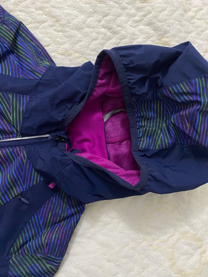 Kadın Mor Kapüşonlu Fermuarlı Spor Ceket - Görsel 4