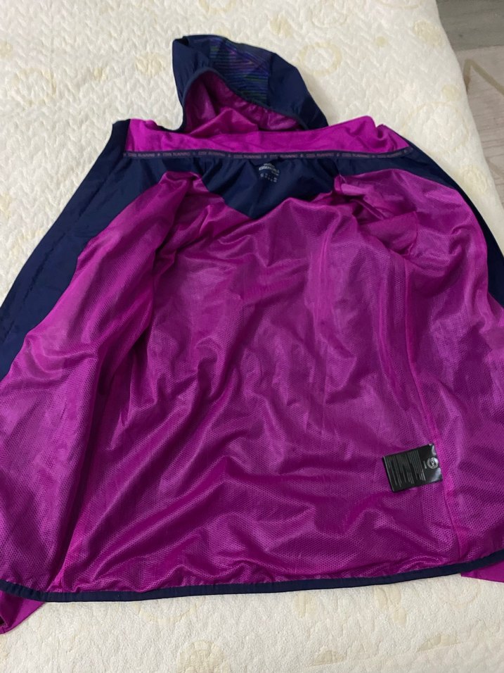 Kadın Mor Kapüşonlu Fermuarlı Spor Ceket - Görsel 5