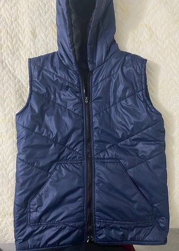 Kadın Lacivert Kapüşonlu Şişme Yelek - Görsel 5