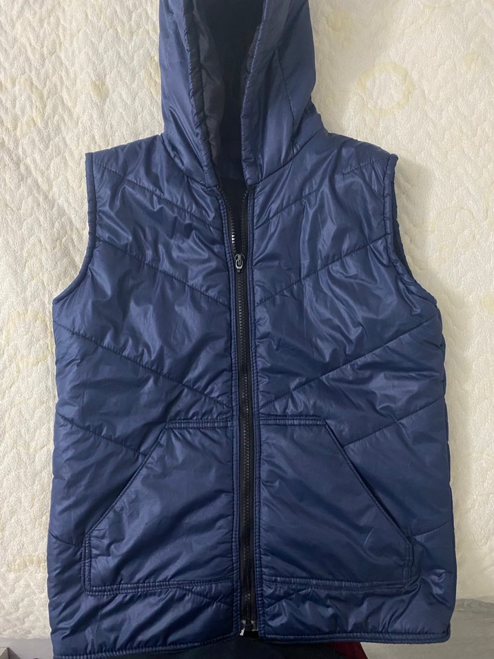 Kadın Lacivert Kapüşonlu Şişme Yelek - Görsel 5