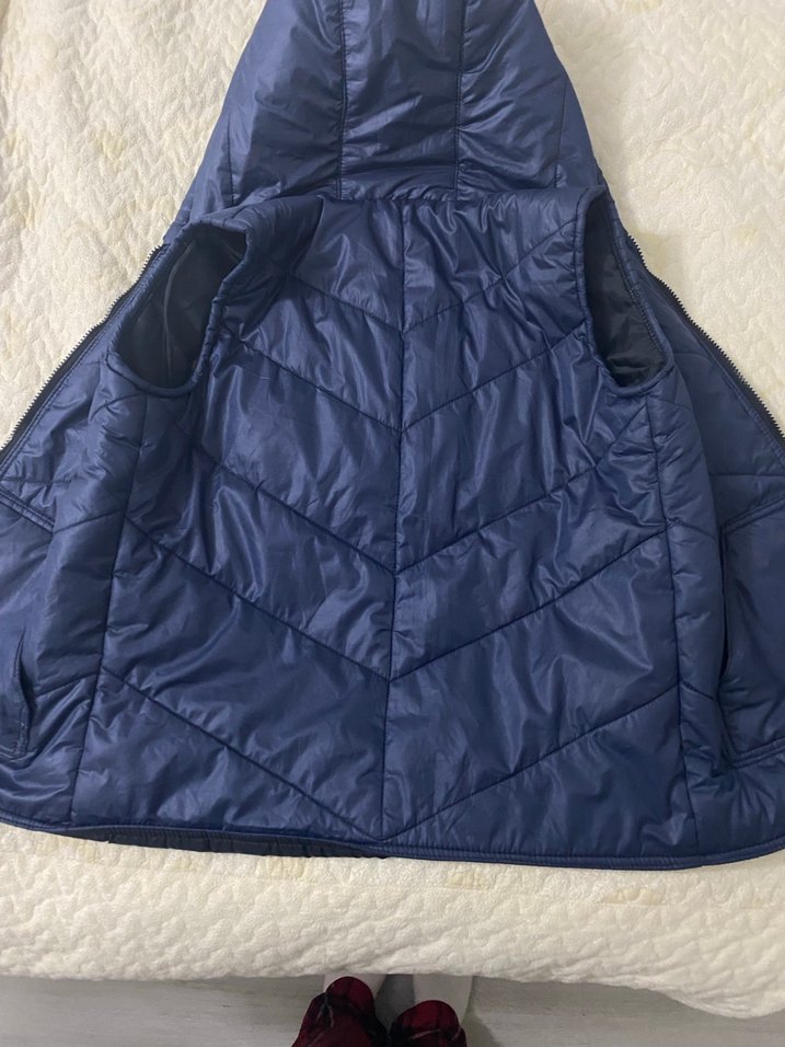 Kadın Lacivert Kapüşonlu Şişme Yelek - Görsel 3