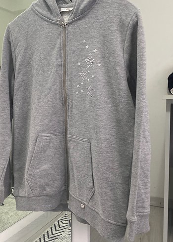 Gri Fermuarlı Kadın Sweatshirt