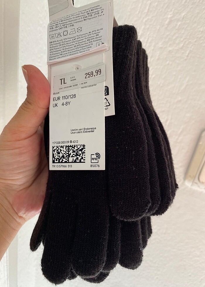 h&m 3 lü eldiven - Görsel 3