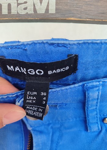 36 Beden Mavi Parlak Kadın Denim Pantolon