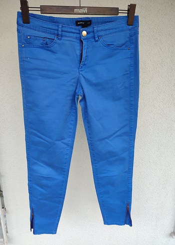 Mavi Parlak Kadın Denim Pantolon